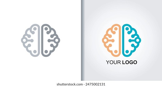 brain tech logo icon template