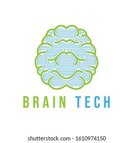 brain tech logo Inspiration logo design. Template Vector Illustration. Isolated On White Background