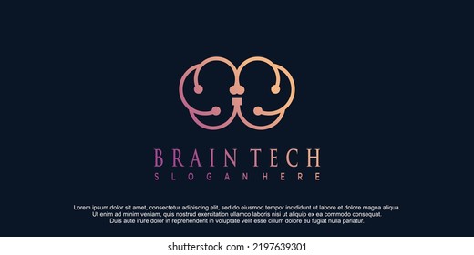 Brain tech logo inspiration premium vector
