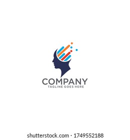 Brain Tech Logo Simple and technology, modern