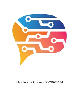 Brain tech logo template vector icon design