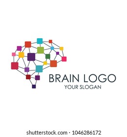 Brain Tech Logo, vector logo template