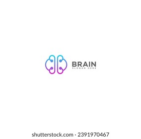 brain tech logo vector template