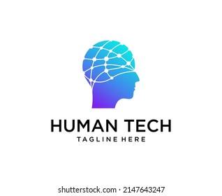 Brain Tech Mind Data Logo Design Template
