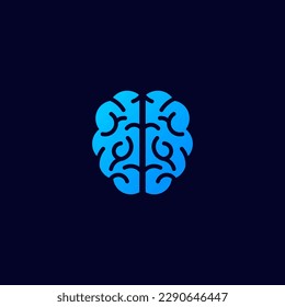 brain tech smart digital idea logo template vector icon