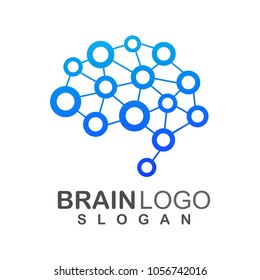 Brain Technology Illustration Logo Template