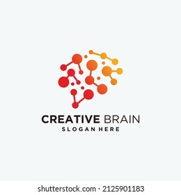 Diseño del logo de la tecnología cerebral diseño del cerebro con plantilla de combinación de tecnología