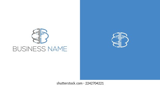Logo-Design der Hirntechnologie einsatzbereit