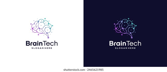 Brain Technologie Logo Design Vorlage Idee