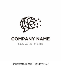 Brain technology logo design vector EPS10
