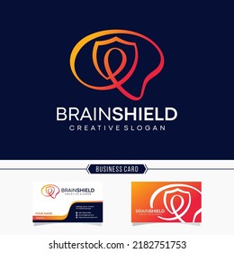 Brain technology logo design vector template