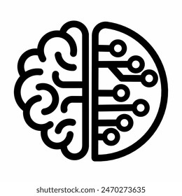 brain technology logo design vector