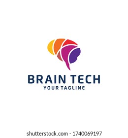 Brain Technology Logo Icon Template Stock Vector (royalty Free 