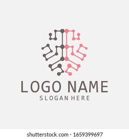 brain technology logo modern, clean, neat and simple.