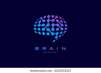 Brain Technology Logo, modern brain logo style , usable for technology and company logos, flat design logo template, vector illustration