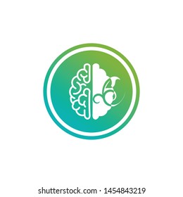 brain and technology logo template