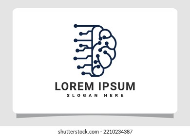 Design der Logo-Vorlage für die Brain-Technologie