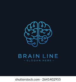 Brain technology logo template, Digital abstract logos for creative innovation. digital brain. brain hub logo design. brain connection logo vector icon
