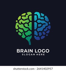 Brain technology logo template, Digital abstract logos for creative innovation. digital brain. brain hub logo design. brain connection logo vector icon