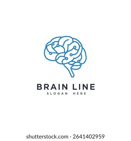 Brain technology logo template, Digital abstract logos for creative innovation. digital brain. brain hub logo design. brain connection logo vector icon