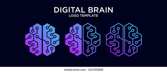 Brain technology logo template inspiration