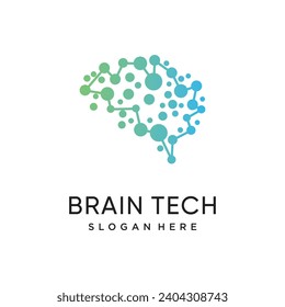 Brain technology logo template with modern and advanced concept Premium Vector