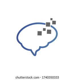 Brain technology logo in vector