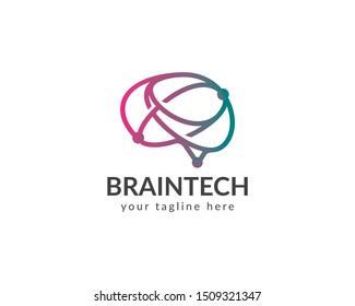 Brain Technology Logo. Vector Design Template