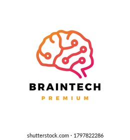 brain technology logo vector icon illustration