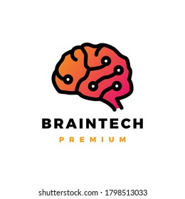 brain technology logo vector icon illustration