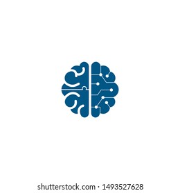 Brain and Technology for medical technology logo design