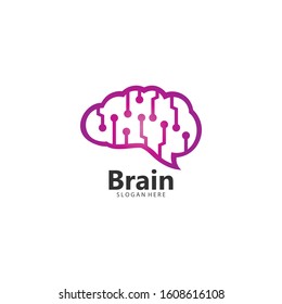 Brain technology Template vector icon illustration 