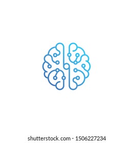 Brain technology top view. Vector icon template