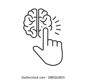 Brain technology top view. Vector icon template. Pixel Perfect, Editable Contour, Easy Scalability.
