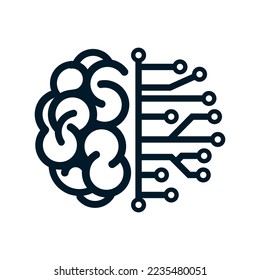 brain and technology unique logo