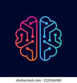 Brain technology vector logo template illustration.This logo suitable for business