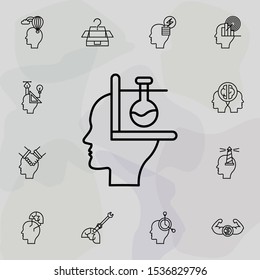 Brain, test tube icon. Universal set of creative thinking for website design and development, app development