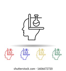 Brain, test tube multi color style icon. Simple thin line, outline vector of creative thinking icons for ui and ux, website or mobile application