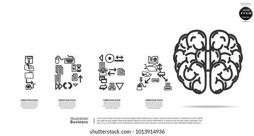 Brain   - Text Idea and icon  - modern design Idea and Concept  Vector illustration Business  Infographic template.