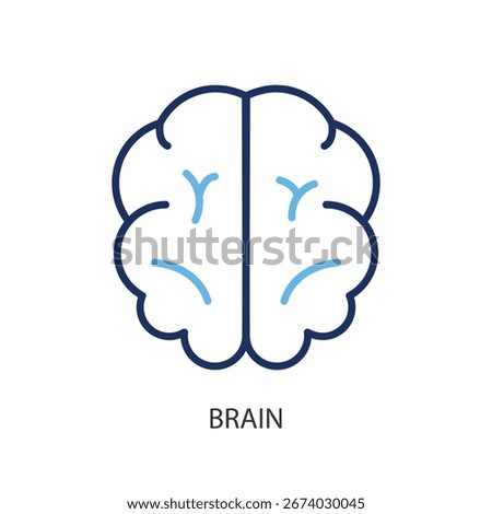 Brain thin line vector icons.