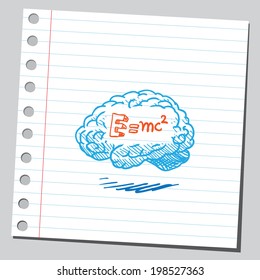 Brain think about science formula