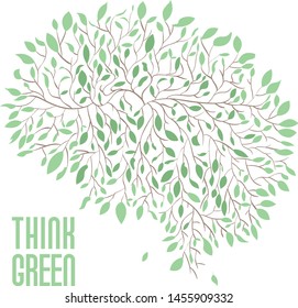 brain, think green, green environment vector 