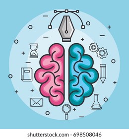 brain think idea power design concept
