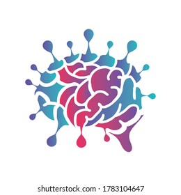 brain thinking and design on white background vector illustration design