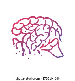 pensamiento cerebral y diseño en diseño de ilustraciones vectoriales de fondo blanco