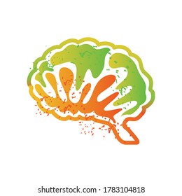 brain thinking and design on white background vector illustration design