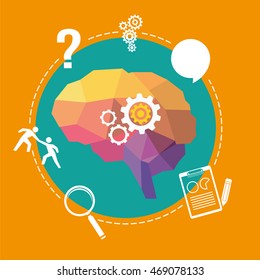 brain thinking idea vector illustration flat design