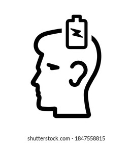 Brain, thinking, thought icon. Black vector 
