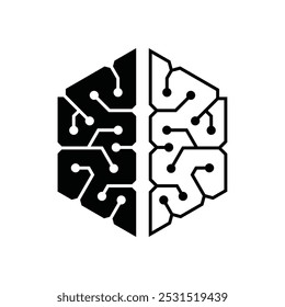 Cérebro Pensamento Tecnologia Inteligente Logo Design