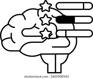 A brain with three stars on it